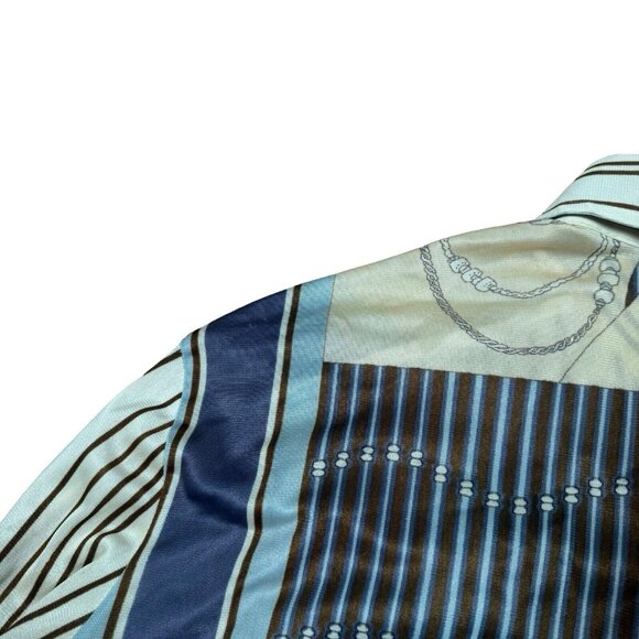 RARE! Vintage 70s 80s Chess King Striped Button Down Shirt Sz L - Picture 10 of 15